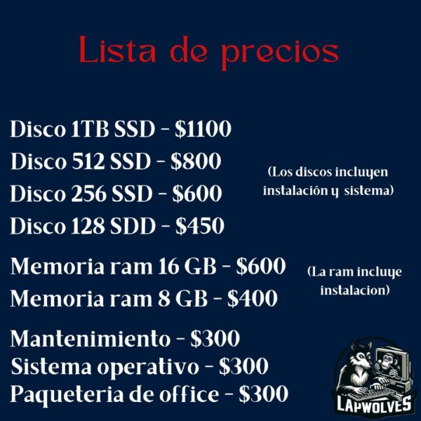 Servicios para laptop