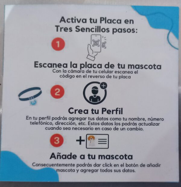 Plaquita identificadora color azul con QR - Imagen 2