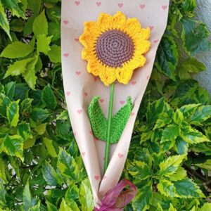 Girasol tejido a crochet